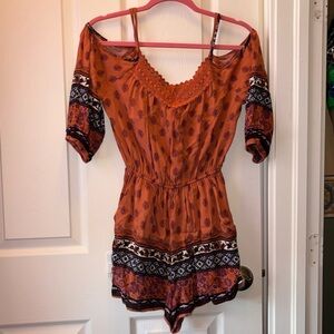 Forever 21 Terracotta Lace Romper